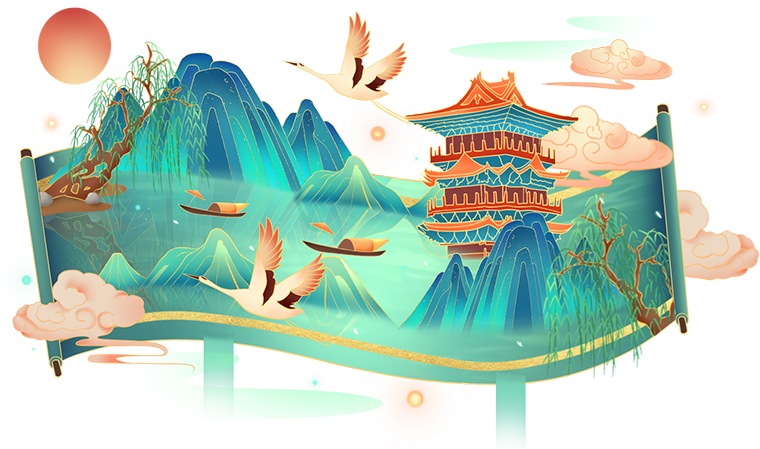 千庫網(wǎng)_清明節(jié)清明國潮卷軸山水_元素編號13051910 (1)